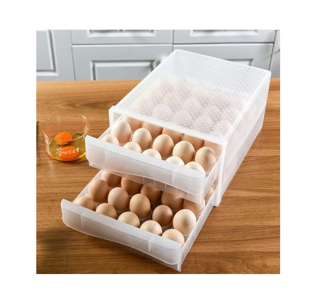 Contenedor De 60 Huevos Organizador De Huevos Plástico